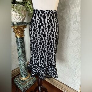 Stylish Black and White Polka Dot Pencil Skirt